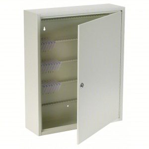 Key Control Cabinet: 240 Key Capacity, Single Key Lock, Steel, Beige, 20 in Ht, 16 1/2 in Wd