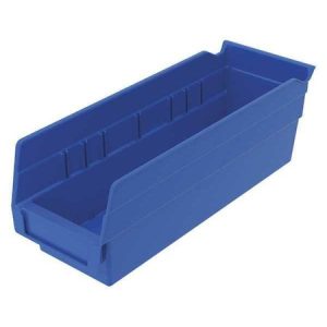 #30120BLUEBLANK - Shelf Bin,Blue,Indstr Grd Poly,4 in