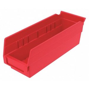 #30120REDBLANK - Shelf Bin,Red,Indstr Grd Poly,4 in
