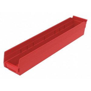 #30124REDBLANK - Shelf Bin,Red,Indstr Grd Poly,4 in